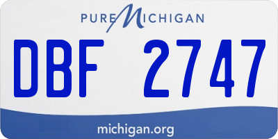MI license plate DBF2747