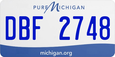 MI license plate DBF2748
