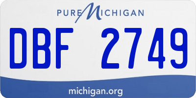 MI license plate DBF2749