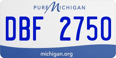 MI license plate DBF2750