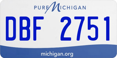 MI license plate DBF2751