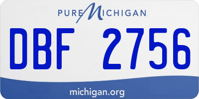 MI license plate DBF2756