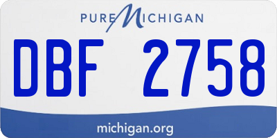 MI license plate DBF2758