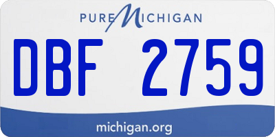 MI license plate DBF2759