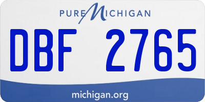 MI license plate DBF2765