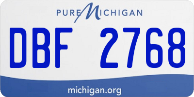 MI license plate DBF2768