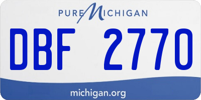 MI license plate DBF2770