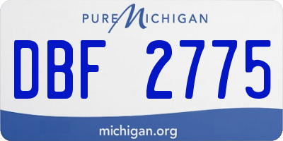MI license plate DBF2775