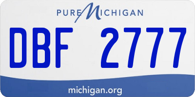 MI license plate DBF2777