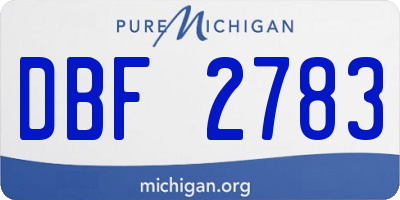 MI license plate DBF2783