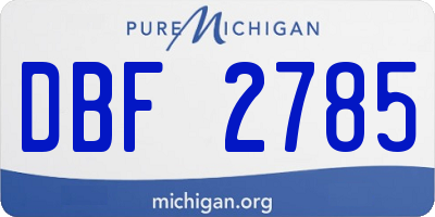MI license plate DBF2785