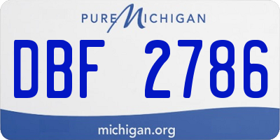 MI license plate DBF2786