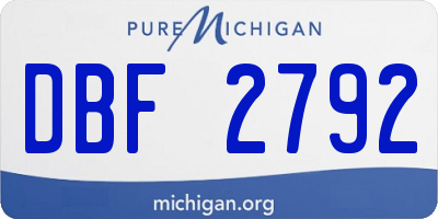 MI license plate DBF2792