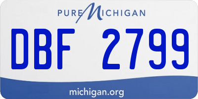 MI license plate DBF2799
