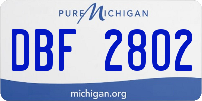 MI license plate DBF2802