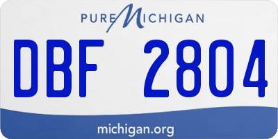 MI license plate DBF2804