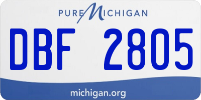MI license plate DBF2805