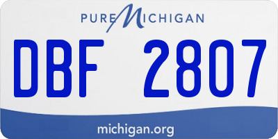 MI license plate DBF2807