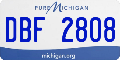 MI license plate DBF2808