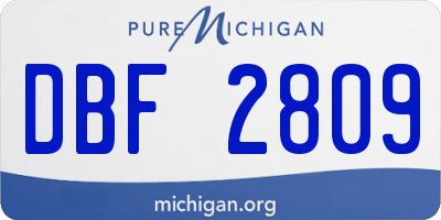 MI license plate DBF2809