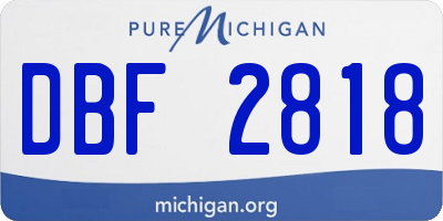 MI license plate DBF2818