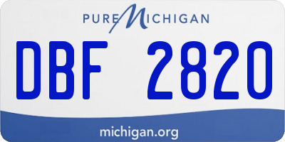 MI license plate DBF2820