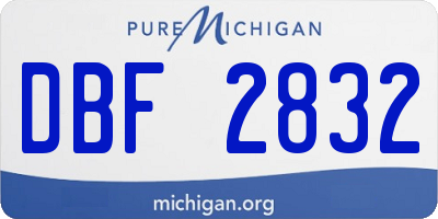 MI license plate DBF2832