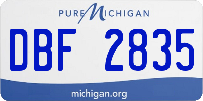 MI license plate DBF2835