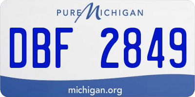 MI license plate DBF2849