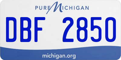 MI license plate DBF2850