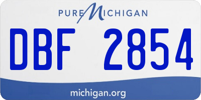 MI license plate DBF2854