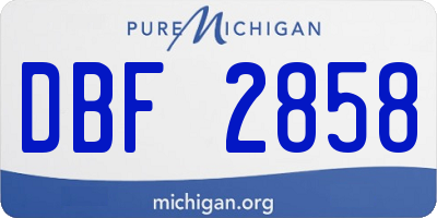 MI license plate DBF2858