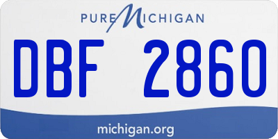 MI license plate DBF2860