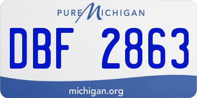MI license plate DBF2863