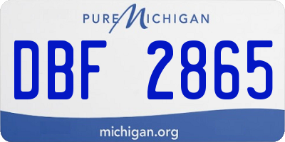MI license plate DBF2865