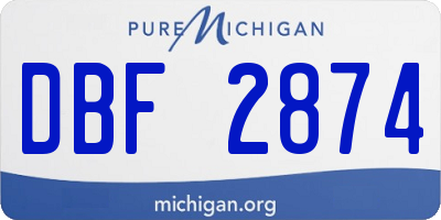 MI license plate DBF2874