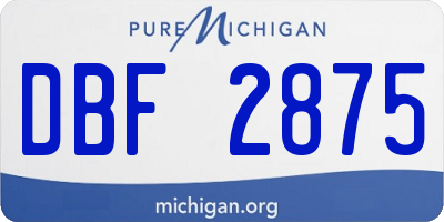 MI license plate DBF2875