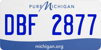 MI license plate DBF2877