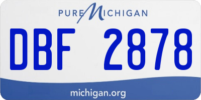 MI license plate DBF2878