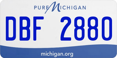 MI license plate DBF2880