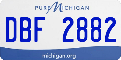 MI license plate DBF2882