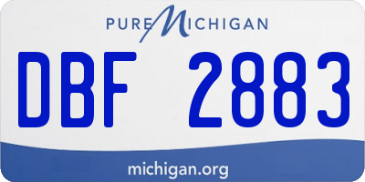 MI license plate DBF2883