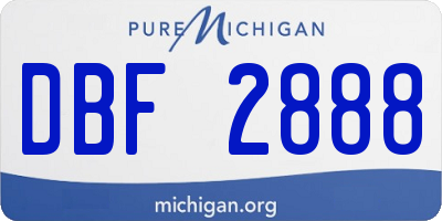 MI license plate DBF2888