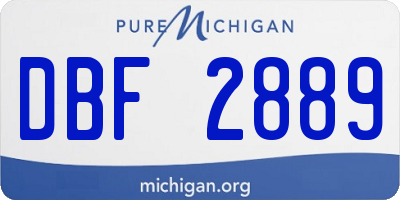 MI license plate DBF2889