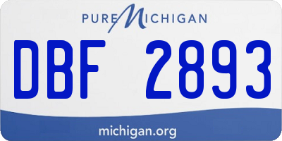 MI license plate DBF2893