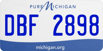 MI license plate DBF2898