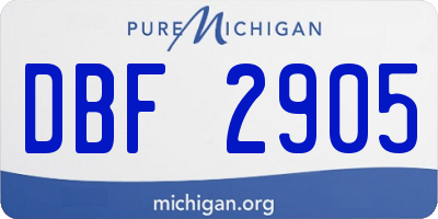 MI license plate DBF2905