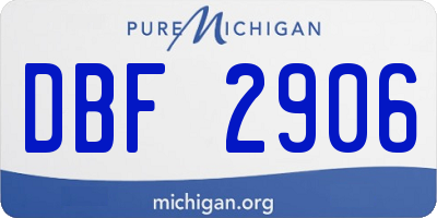 MI license plate DBF2906