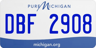 MI license plate DBF2908