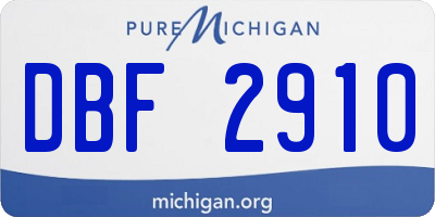 MI license plate DBF2910